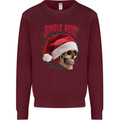 Jingle Hell Funny Christmas Skull Xmas Mens Sweatshirt Jumper Maroon