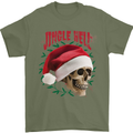 Jingle Hell Funny Christmas Skull Xmas Mens T-Shirt 100% Cotton Military Green