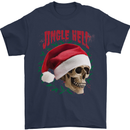Jingle Hell Funny Christmas Skull Xmas Mens T-Shirt 100% Cotton Navy Blue