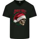 Jingle Hell Funny Christmas Skull Xmas Mens V-Neck Cotton T-Shirt Black