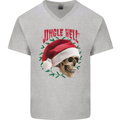 Jingle Hell Funny Christmas Skull Xmas Mens V-Neck Cotton T-Shirt Sports Grey