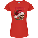 Jingle Hell Funny Christmas Skull Xmas Womens Petite Cut T-Shirt Red