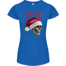 Jingle Hell Funny Christmas Skull Xmas Womens Petite Cut T-Shirt Royal Blue