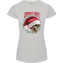 Jingle Hell Funny Christmas Skull Xmas Womens Petite Cut T-Shirt Sports Grey