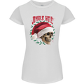 Jingle Hell Funny Christmas Skull Xmas Womens Petite Cut T-Shirt White