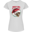 Jingle Hell Funny Christmas Skull Xmas Womens Petite Cut T-Shirt White