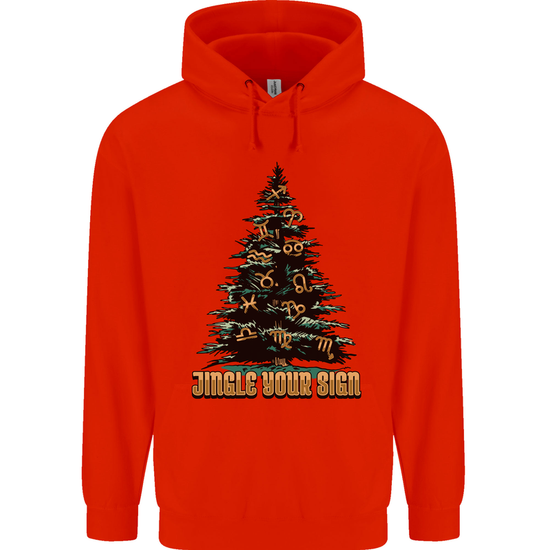 Jingle Your Star Sign Funny Christmas Xmas Childrens Kids Hoodie Bright Red
