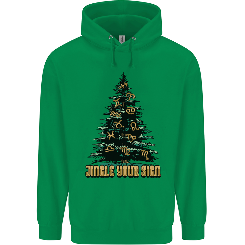 Jingle Your Star Sign Funny Christmas Xmas Childrens Kids Hoodie Irish Green