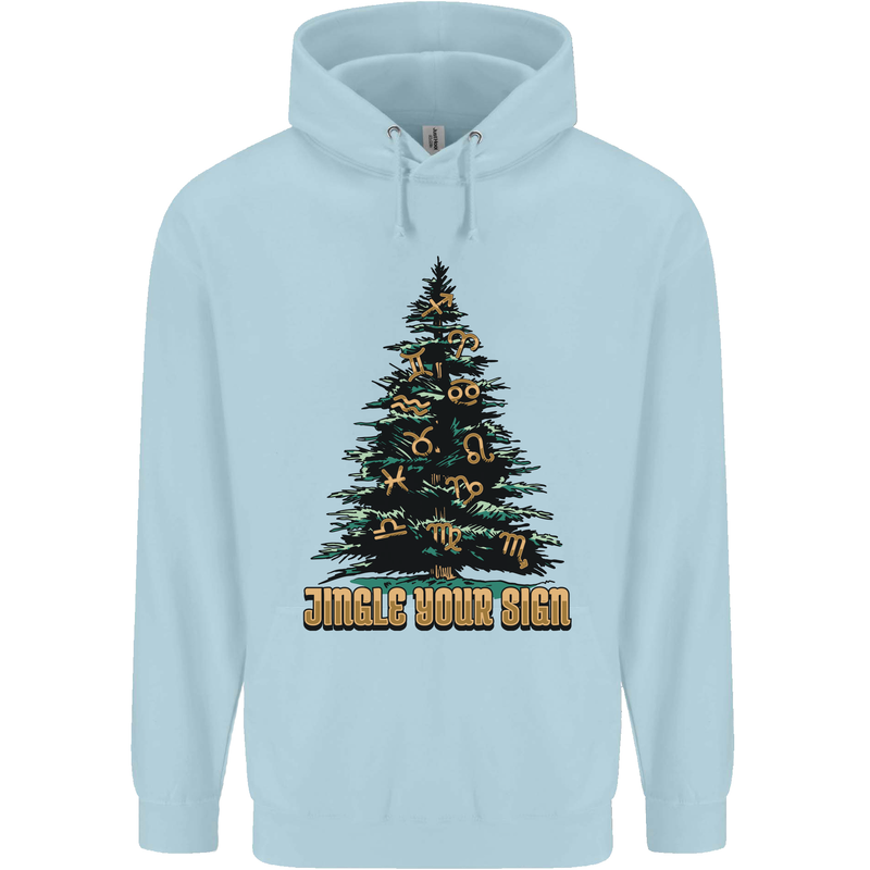 Jingle Your Star Sign Funny Christmas Xmas Childrens Kids Hoodie Light Blue