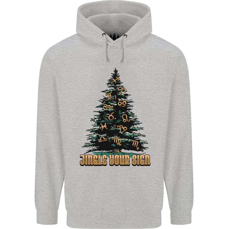 Jingle Your Star Sign Funny Christmas Xmas Childrens Kids Hoodie Sports Grey
