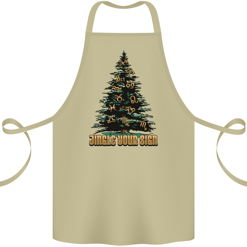 Jingle Your Star Sign Funny Christmas Xmas Cotton Apron 100% Organic Khaki