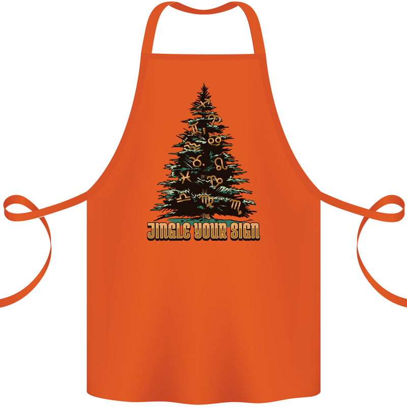 Jingle Your Star Sign Funny Christmas Xmas Cotton Apron 100% Organic Orange