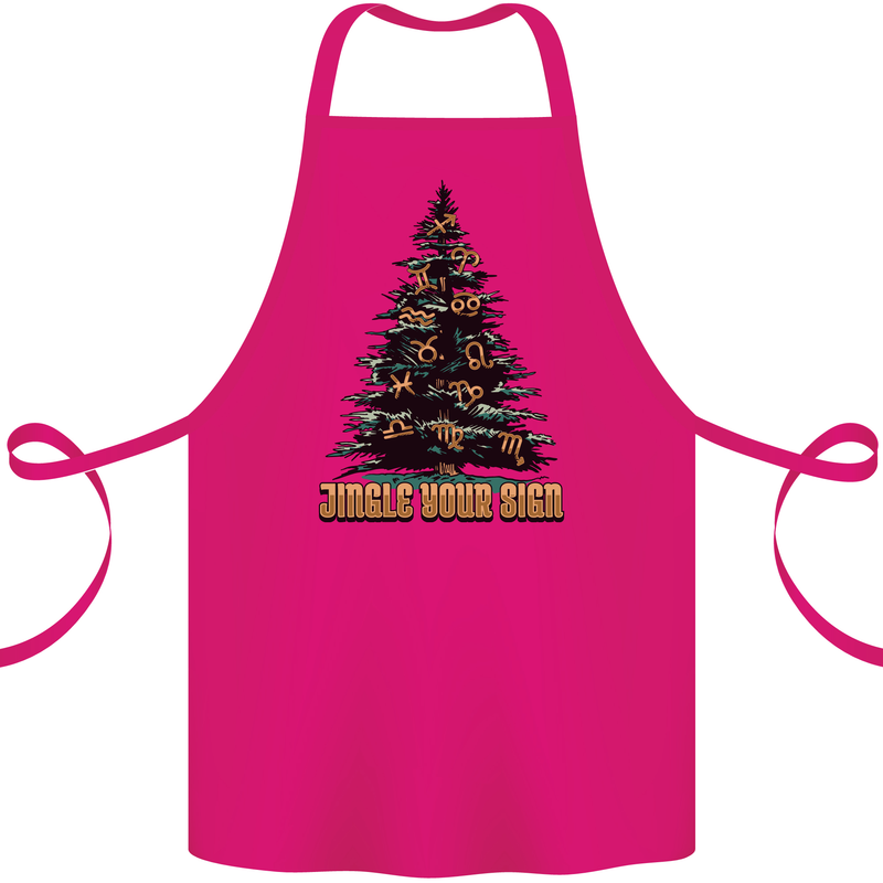 Jingle Your Star Sign Funny Christmas Xmas Cotton Apron 100% Organic Pink