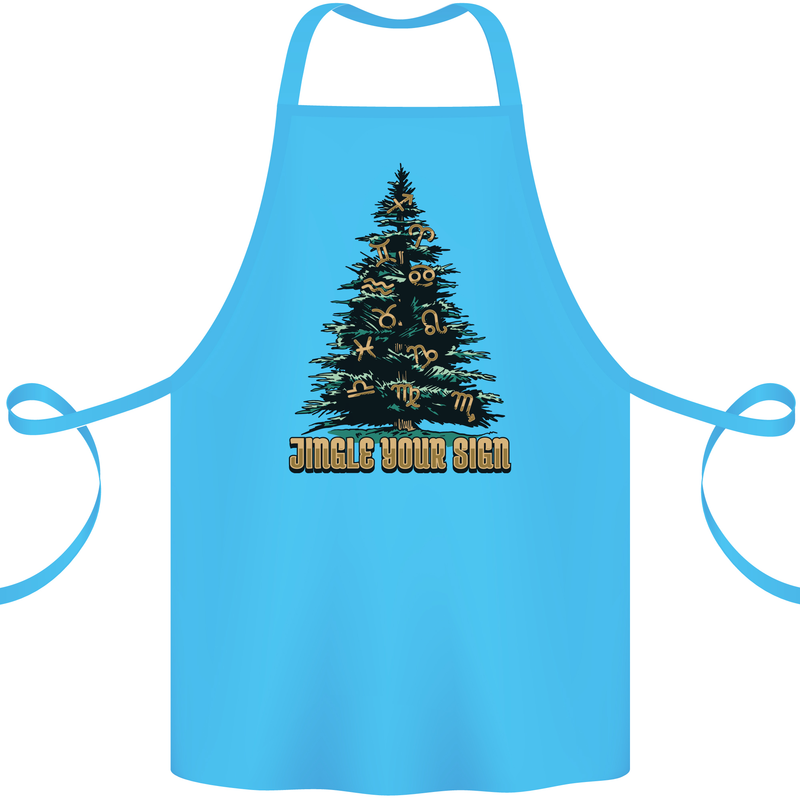 Jingle Your Star Sign Funny Christmas Xmas Cotton Apron 100% Organic Turquoise