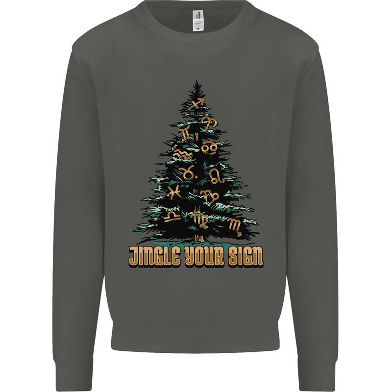 Jingle Your Star Sign Funny Christmas Xmas Kids Sweatshirt Jumper Storm Grey