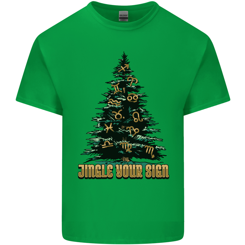 Jingle Your Star Sign Funny Christmas Xmas Mens Cotton T-Shirt Tee Top Irish Green