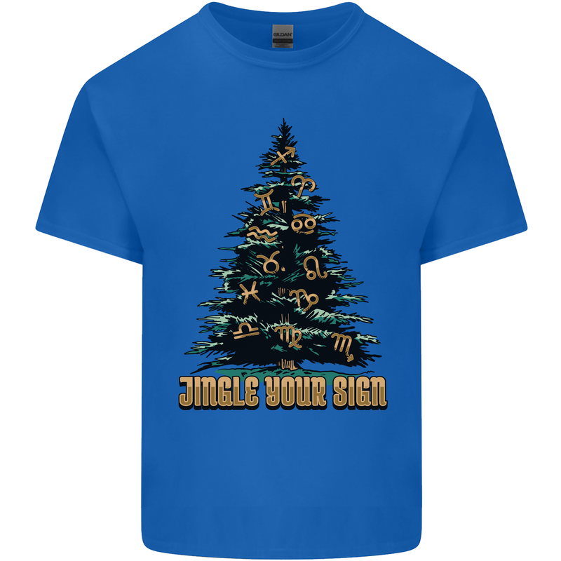 Jingle Your Star Sign Funny Christmas Xmas Mens Cotton T-Shirt Tee Top Royal Blue