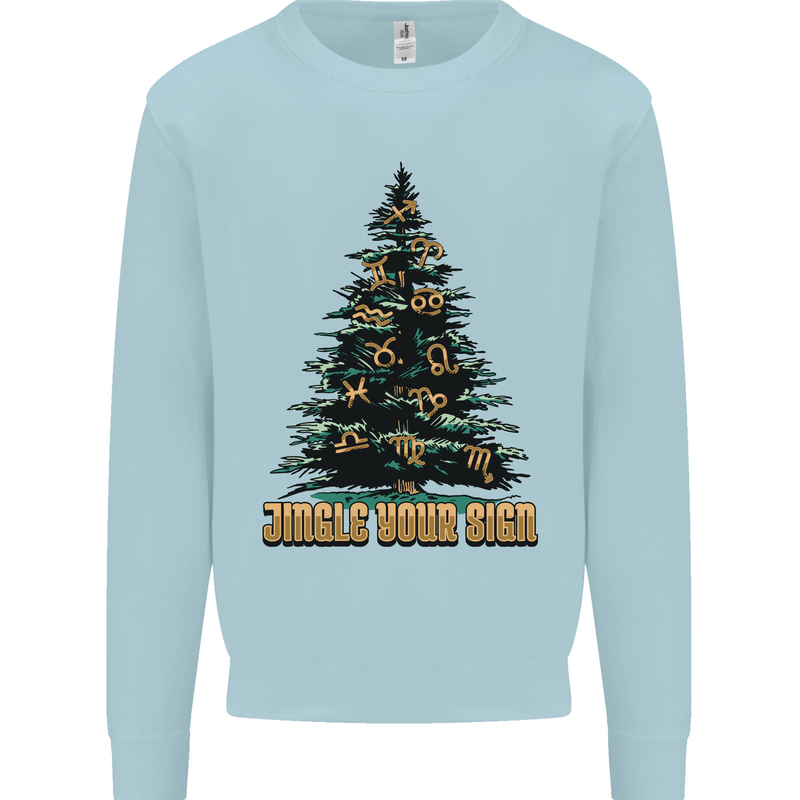 Jingle Your Star Sign Funny Christmas Xmas Mens Sweatshirt Jumper Light Blue