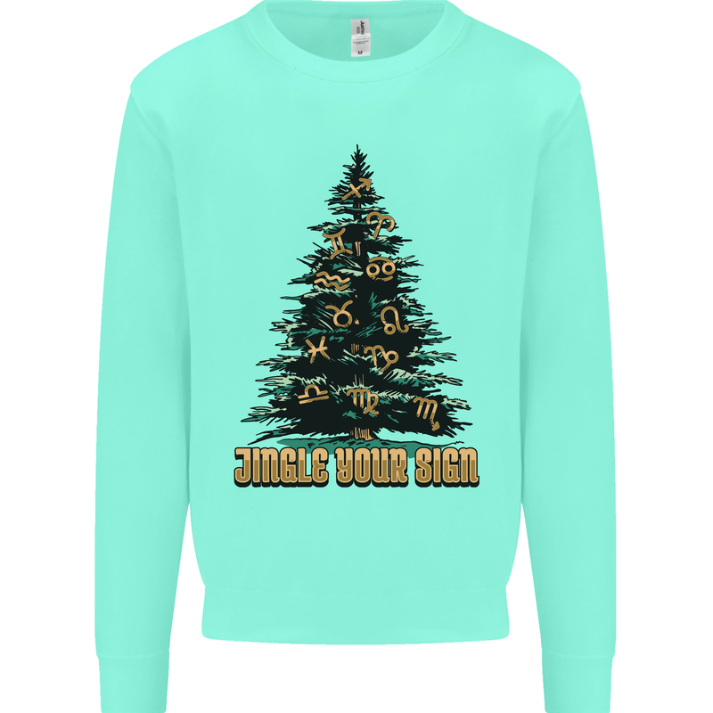 Jingle Your Star Sign Funny Christmas Xmas Mens Sweatshirt Jumper Peppermint