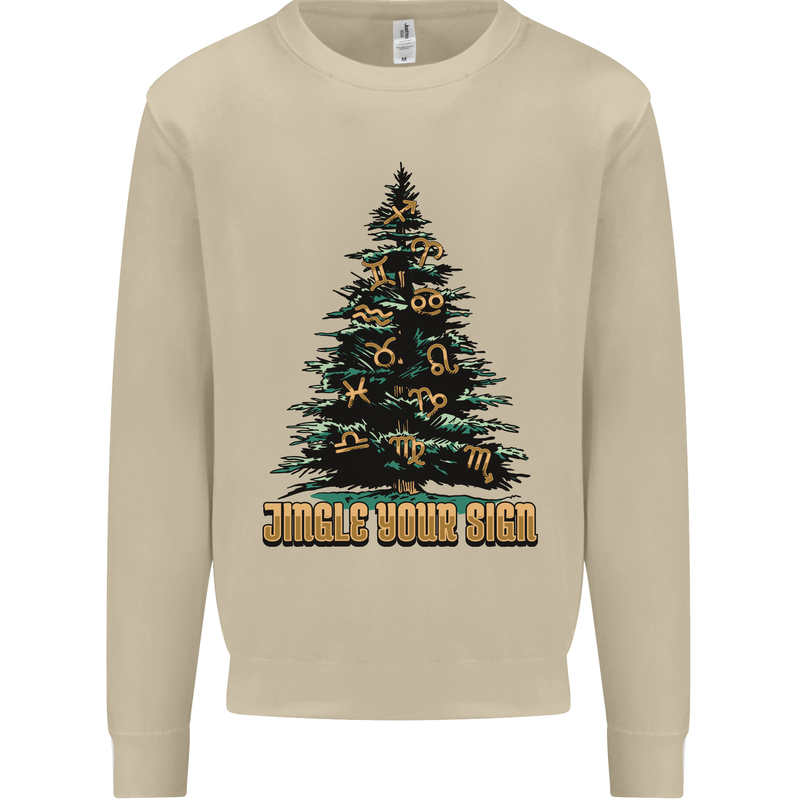 Jingle Your Star Sign Funny Christmas Xmas Mens Sweatshirt Jumper Sand