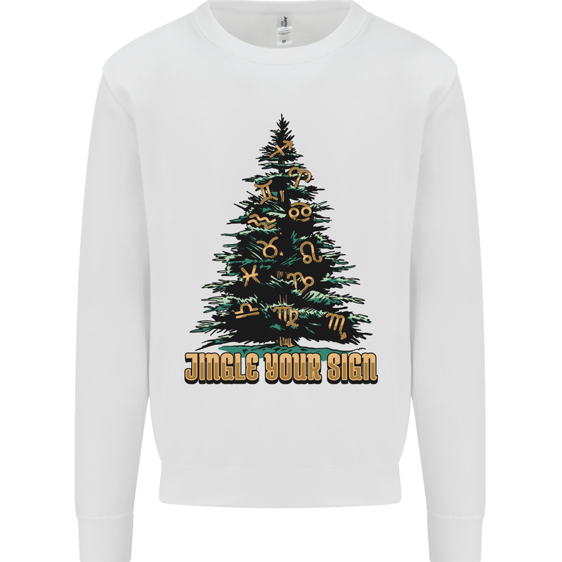 Jingle Your Star Sign Funny Christmas Xmas Mens Sweatshirt Jumper White
