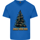 Jingle Your Star Sign Funny Christmas Xmas Mens V-Neck Cotton T-Shirt Royal Blue