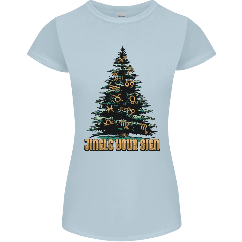 Jingle Your Star Sign Funny Christmas Xmas Womens Petite Cut T-Shirt Light Blue