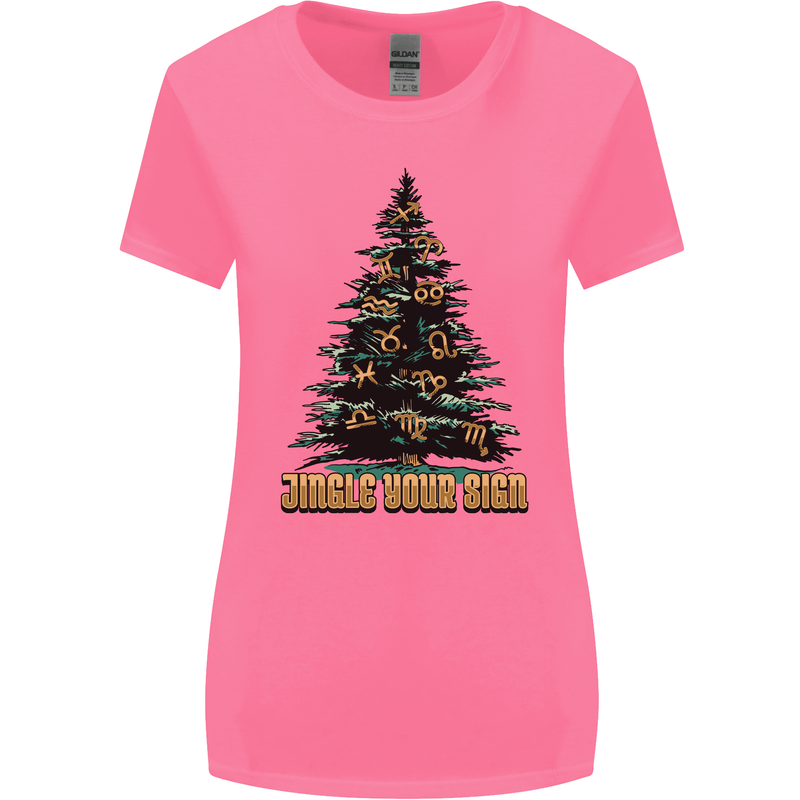 Jingle Your Star Sign Funny Christmas Xmas Womens Wider Cut T-Shirt Azalea