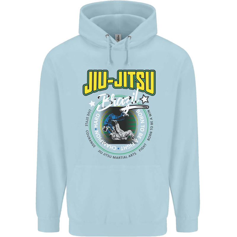 Jiu Jitsu Brazilian MMA Mixed Martial Arts Childrens Kids Hoodie Light Blue