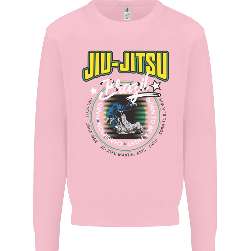 Jiu Jitsu Brazilian MMA Mixed Martial Arts Kids Sweatshirt Jumper Light Pink