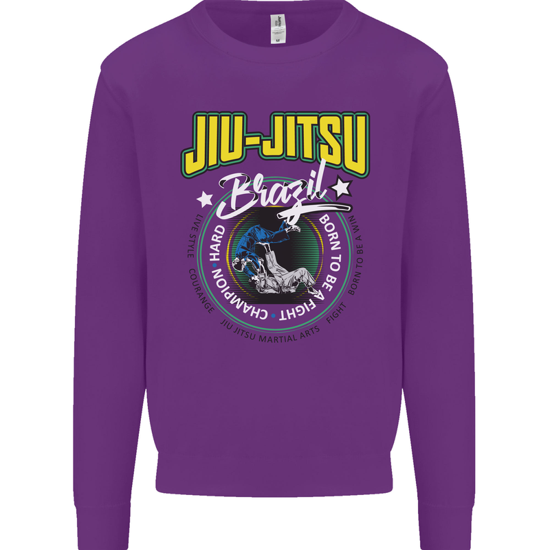 Jiu Jitsu Brazilian MMA Mixed Martial Arts Kids Sweatshirt Jumper Purple