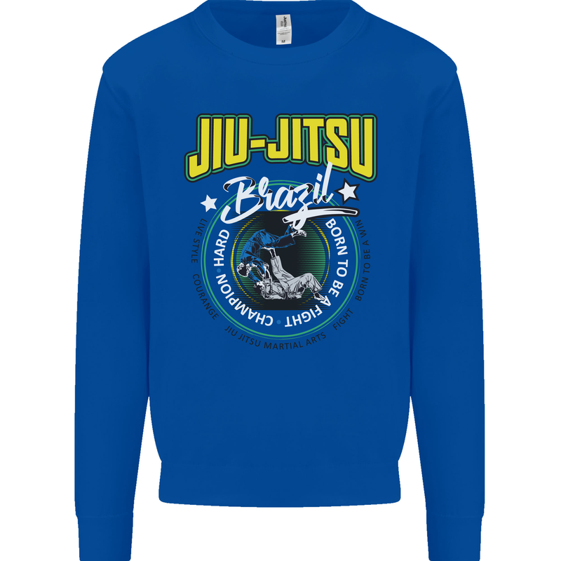 Jiu Jitsu Brazilian MMA Mixed Martial Arts Kids Sweatshirt Jumper Royal Blue