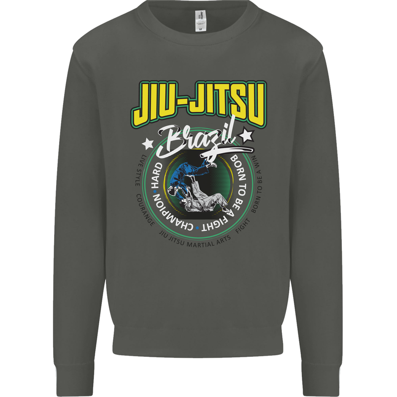 Jiu Jitsu Brazilian MMA Mixed Martial Arts Kids Sweatshirt Jumper Storm Grey