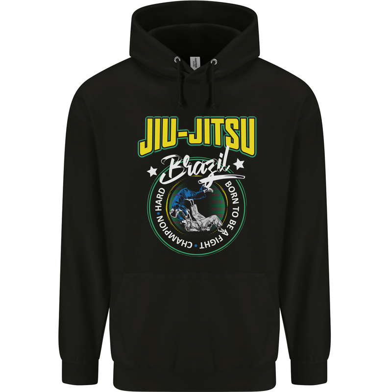 Jiu Jitsu Brazilian MMA Mixed Martial Arts Mens 80% Cotton Hoodie Black