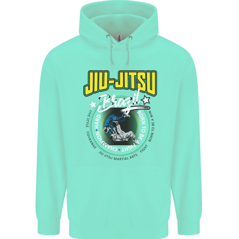 Jiu Jitsu Brazilian MMA Mixed Martial Arts Mens 80% Cotton Hoodie Peppermint