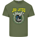 Jiu Jitsu Brazilian MMA Mixed Martial Arts Mens Cotton T-Shirt Tee Top Military Green