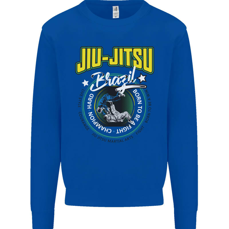 Jiu Jitsu Brazilian MMA Mixed Martial Arts Mens Sweatshirt Jumper Royal Blue