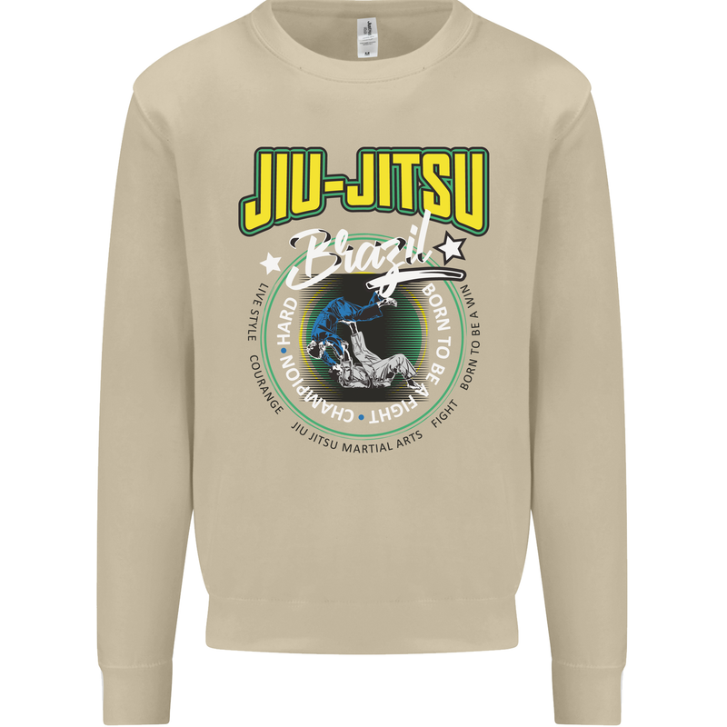 Jiu Jitsu Brazilian MMA Mixed Martial Arts Mens Sweatshirt Jumper Sand