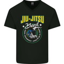 Jiu Jitsu Brazilian MMA Mixed Martial Arts Mens V-Neck Cotton T-Shirt Black