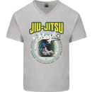 Jiu Jitsu Brazilian MMA Mixed Martial Arts Mens V-Neck Cotton T-Shirt Sports Grey