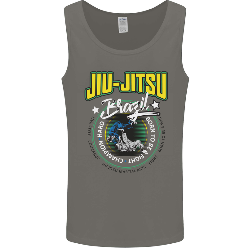 Jiu Jitsu Brazilian MMA Mixed Martial Arts Mens Vest Tank Top Charcoal