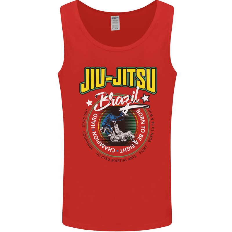 Jiu Jitsu Brazilian MMA Mixed Martial Arts Mens Vest Tank Top Red
