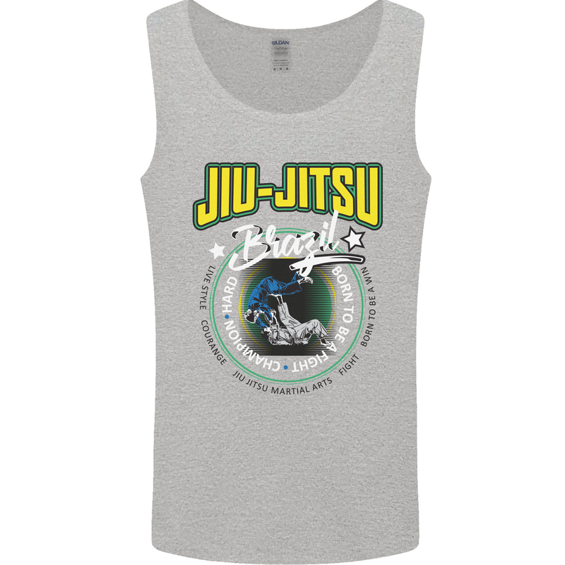 Jiu Jitsu Brazilian MMA Mixed Martial Arts Mens Vest Tank Top Sports Grey