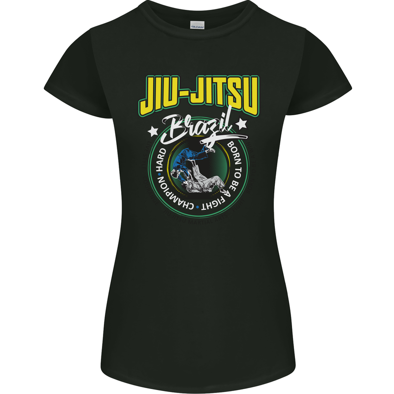 Jiu Jitsu Brazilian MMA Mixed Martial Arts Womens Petite Cut T-Shirt Black