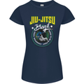 Jiu Jitsu Brazilian MMA Mixed Martial Arts Womens Petite Cut T-Shirt Navy Blue