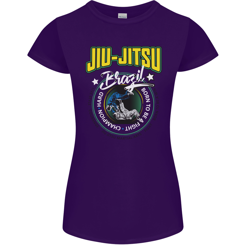 Jiu Jitsu Brazilian MMA Mixed Martial Arts Womens Petite Cut T-Shirt Purple