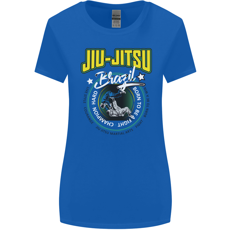 Jiu Jitsu Brazilian MMA Mixed Martial Arts Womens Wider Cut T-Shirt Royal Blue