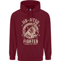 Jiu Jitsu Fighter Mixed Martial Arts MMA Childrens Kids Hoodie Maroon