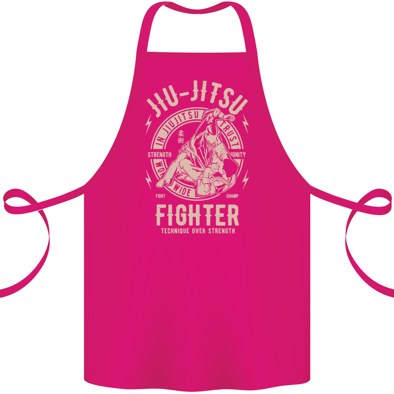 Jiu Jitsu Fighter Mixed Martial Arts MMA Cotton Apron 100% Organic Pink