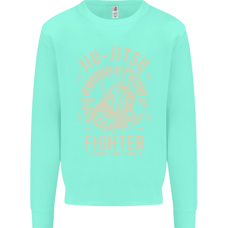 Jiu Jitsu Fighter Mixed Martial Arts MMA Kids Sweatshirt Jumper Peppermint